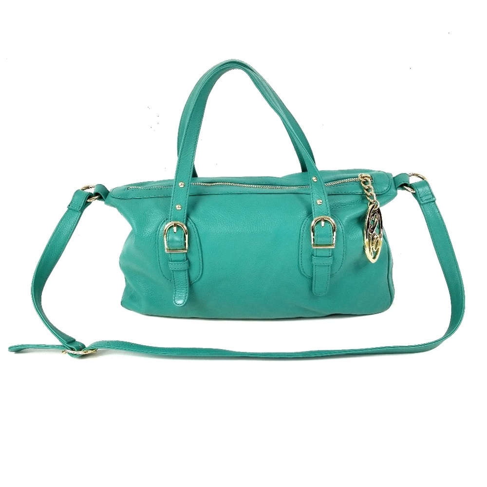 Onna Ehrlich Satchel Teal Leather Cross Body Bag